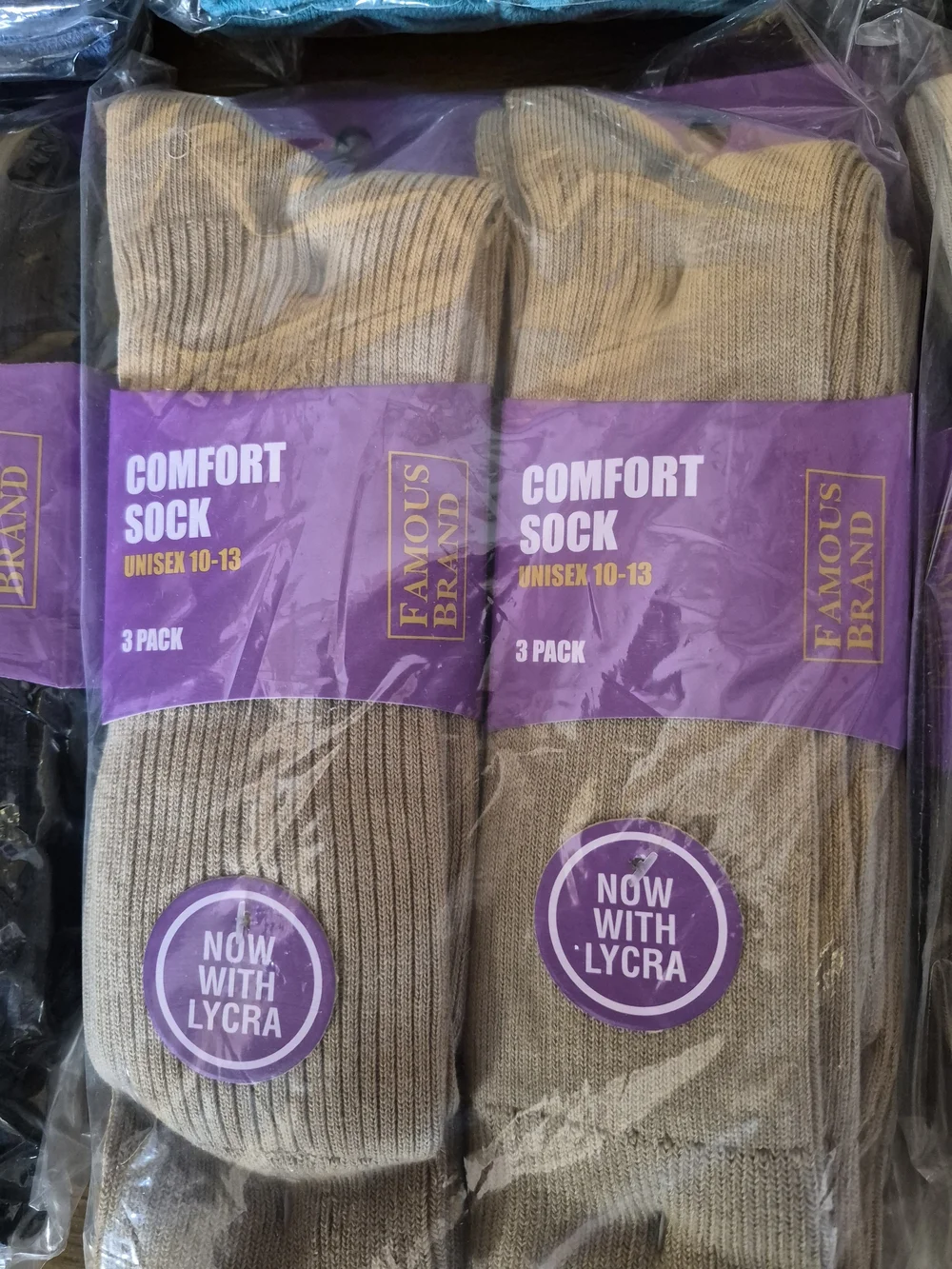 3-Pack — Women's Ribbed Crew Socks in Beige, Black, Navy, Teal, and Olive Bin 44